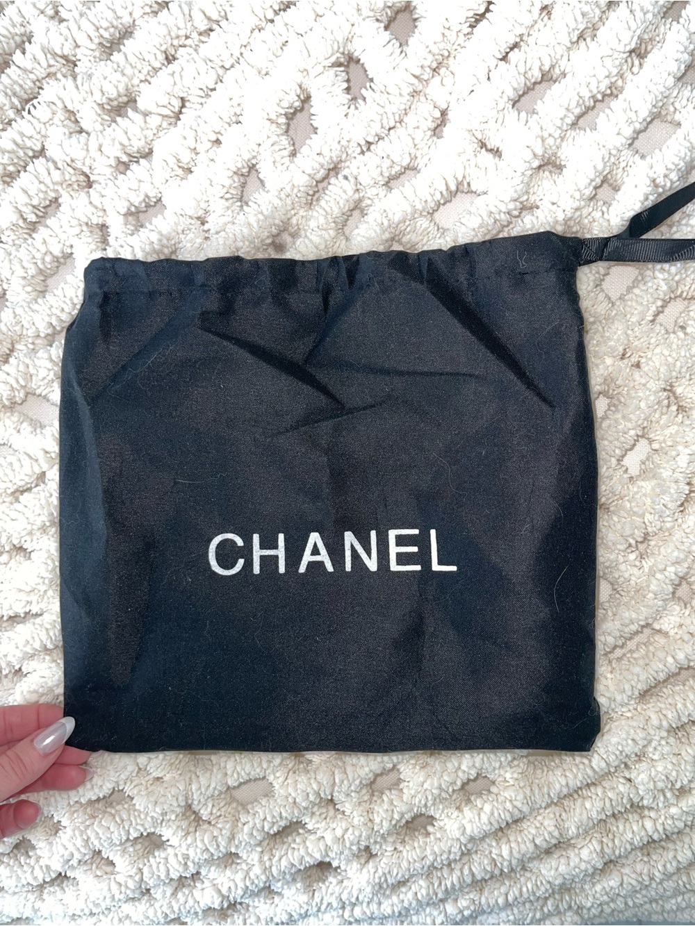 🎀 AUTHENTIC mini CHANELblack  Drawstring Dust Bag 🎀